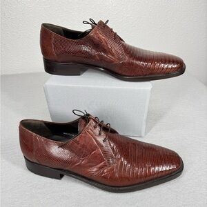 Avventura Genuine Lizard Leather Size 12M Made in Spain Cognac Brown